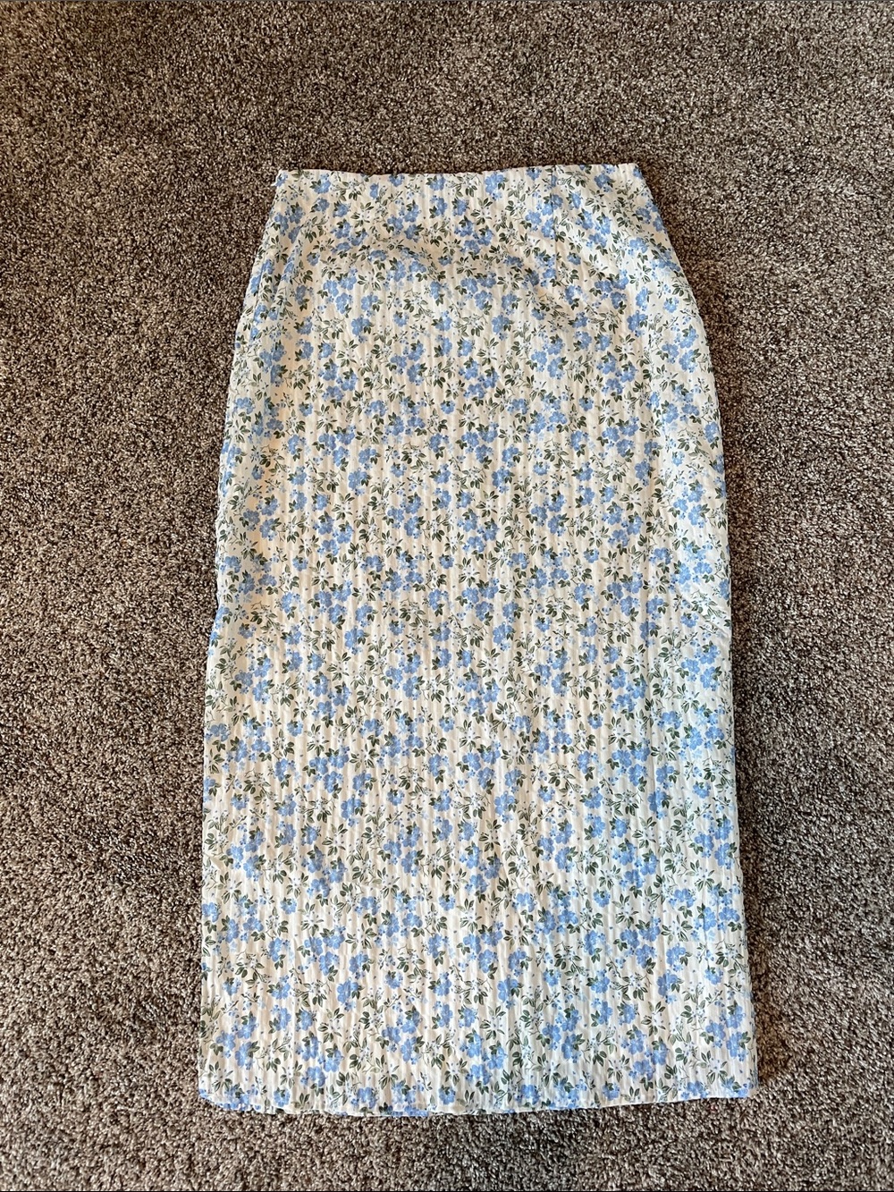Lulu's Blue and White Floral Pencil Skirt